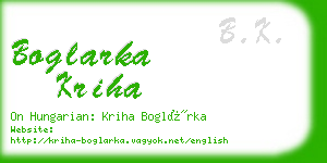 boglarka kriha business card